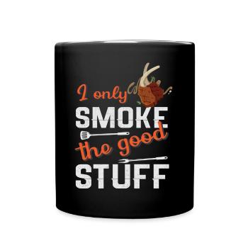 Lustiger Grill-Spruch I Grillen Motiv - Tasse einfarbig - Schwarz - Vorne