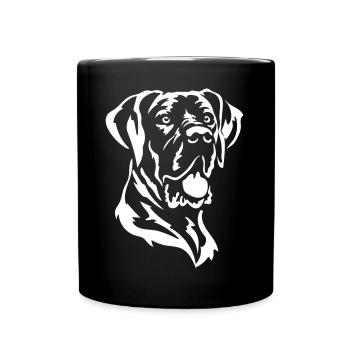 Great Dane Head "Black Edition" - Full Colour Mug - black - Front