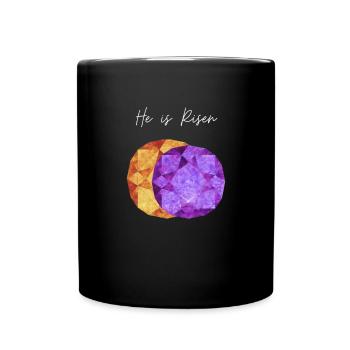 He is Risen Geometric Gem - Full Colour Mug - black - Front