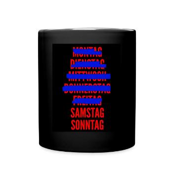 Hoch die Hände Wochenende - Tasse einfarbig - Schwarz - Vorne