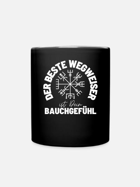 Wegweiser RUNEN viking CELTIC - VEGVISIR - Tasse einfarbig - Schwarz