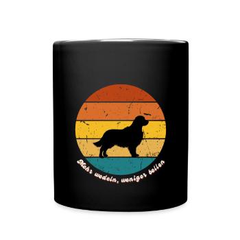 Mehr wedeln, weniger bellen Golden Retriever - Tasse einfarbig - Schwarz - Vorne
