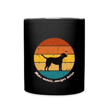 Mehr wedeln, weniger bellen Labrador - Tasse einfarbig - Schwarz - Vorne