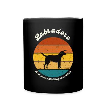 Labradore sind meine Lieblingsmenschen - Tasse einfarbig - Schwarz - Vorne