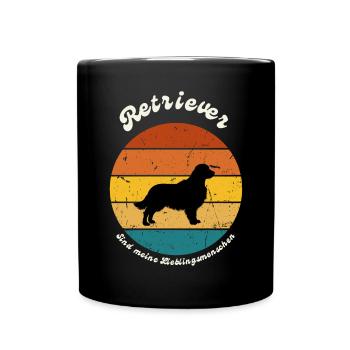 Retriever sind meine Lieblingsmenschen - Tasse einfarbig - Schwarz - Vorne