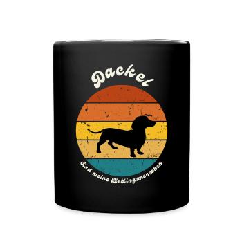 Dackel sind meine Lieblingsmenschen - Tasse einfarbig - Schwarz - Vorne