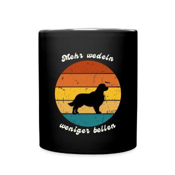 Mehr wedeln, weniger bellen Golden Retriever - Tasse einfarbig - Schwarz - Vorne