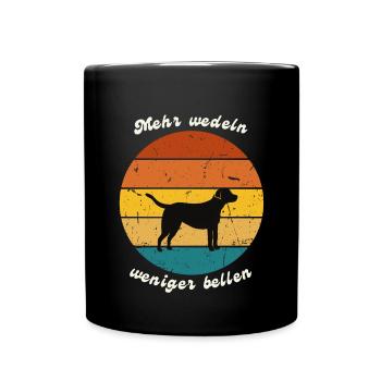 Mehr wedeln, weniger bellen Labrador - Tasse einfarbig - Schwarz - Vorne