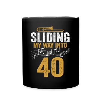 Trombone glissant mon chemin vers mon 40e anniversaire - Mug uni - noir - Devant