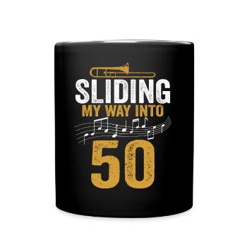 Trombone glissant mon chemin vers mon 50e anniversaire - Mug uni - noir - Devant