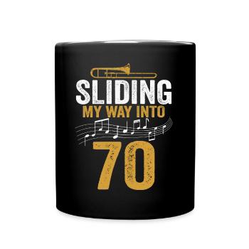 Trombone glissant mon chemin vers le 70e anniversaire - Mug uni - noir - Devant