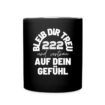 Engelszahlen 222 Nummerologie Geschenkidee - Tasse einfarbig - Schwarz - Vorne