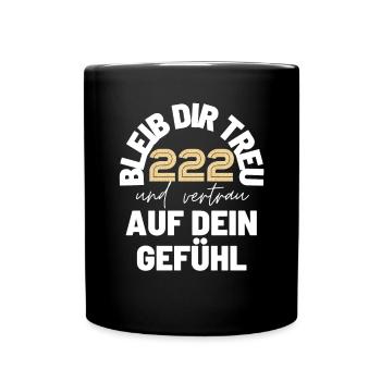 Engelszahlen 222 Nummerologie Geschenkidee - Tasse einfarbig - Schwarz - Vorne