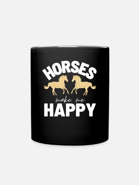 Cheval Cheval Amour cheval cheval - Idée cadeau - Mug uni - noir