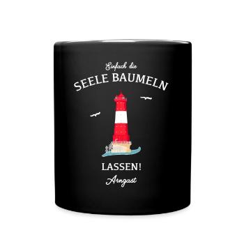 Leuchtturm Arngast, Wilhelmshaven, Deutsche Bucht - Tasse einfarbig - Schwarz - Vorne