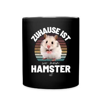 HAMSTER Zuhause ist, wo mein HAMSTER ist - Tasse einfarbig - Schwarz - Vorne