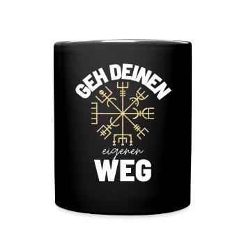 Wegweiser RUNEN viking CELTIC - VEGVISIR - Tasse einfarbig - Schwarz - Vorne