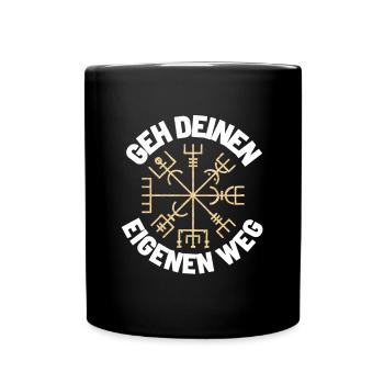 Wegweiser RUNEN viking CELTIC - VEGVISIR - Tasse einfarbig - Schwarz - Vorne