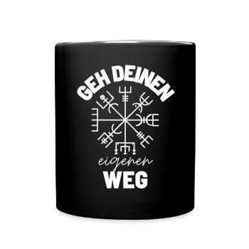 Wegweiser RUNEN viking CELTIC - VEGVISIR - Tasse einfarbig - Schwarz - Vorne