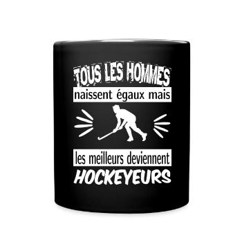 les meilleurs deviennent hockeyeurs - Mug uni - noir - Devant