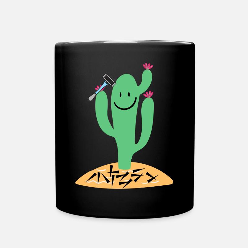 Rasierter Kaktus - Tasse einfarbig - Schwarz