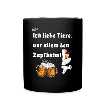 Ich liebe den Zapfhahn - Tasse einfarbig - Schwarz - Vorne