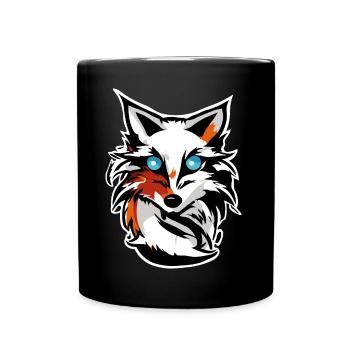 Blauäugiger Fuchs Icon - Tasse einfarbig - Schwarz - Vorne