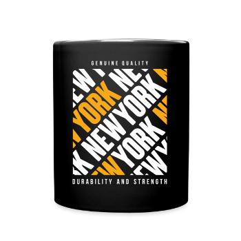 New York Urban Schriftzug - Tasse einfarbig - Schwarz - Vorne