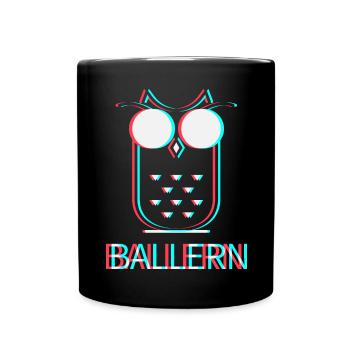 Ballern Techno Raver Electro Rave Musik Club - Tasse einfarbig - Schwarz - Vorne