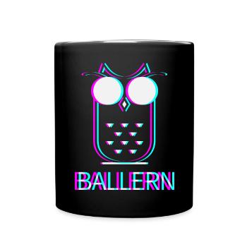 Ballern Techno Raver Electro Rave Musik Club - Tasse einfarbig - Schwarz - Vorne