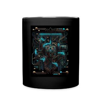 AI Art | Inside AI - Platine - Tasse einfarbig - Schwarz - Vorne