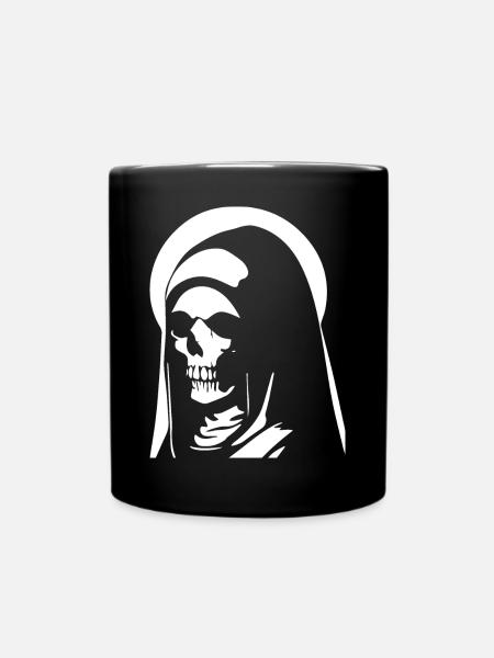 Supernatural Elegance in Horror Nun, Satanic, and - Full Colour Mug - black