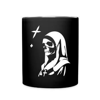 Umarme die Dunkelheit Satanische Nonne, Okkultismus, Gothic - Tasse einfarbig - Schwarz - Vorne