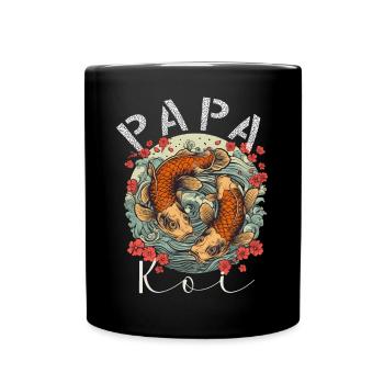 Papa Koi Japanischer Vatertag - Tasse einfarbig - Schwarz - Vorne