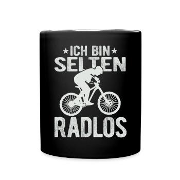 Selten Radlos Fahrrad Radsport Fahrradfahrer Bike - Tasse einfarbig - Schwarz - Vorne
