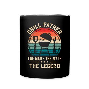 Grill Vater BBQ Papa Griller - Tasse einfarbig - Schwarz - Vorne
