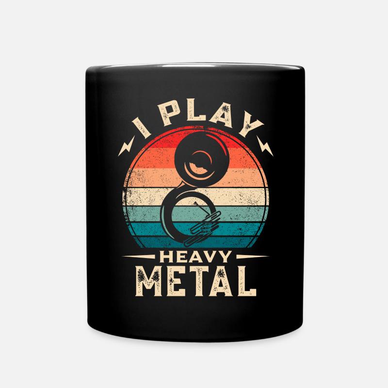 Sousaphone Je joue du Heavy Metal Marching Band Tuba - Mug uni - noir