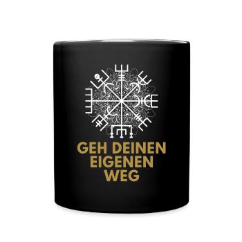 Wegweiser RUNEN VEGVISIR - Tasse einfarbig - Schwarz - Vorne