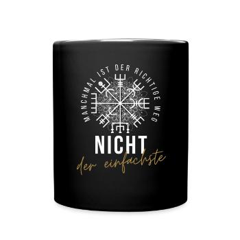Wegweiser RUNEN VEGVISIR - Tasse einfarbig - Schwarz - Vorne