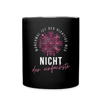 Wegweiser RUNEN - VEGVISIR - Tasse einfarbig - Schwarz - Vorne