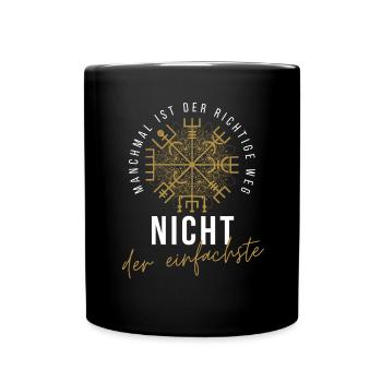 Wegweiser RUNEN VEGVISIR - Tasse einfarbig - Schwarz - Vorne