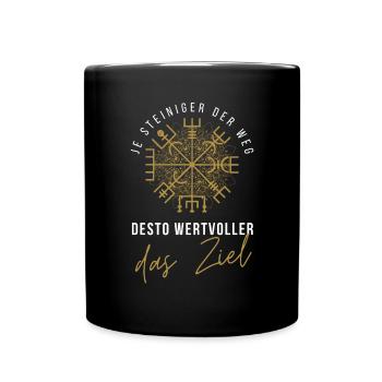 Wegweiser RUNEN - VEGVISIR - Tasse einfarbig - Schwarz - Vorne