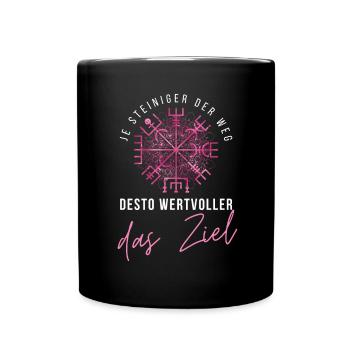 Wegweiser RUNEN - VEGVISIR - Tasse einfarbig - Schwarz - Vorne