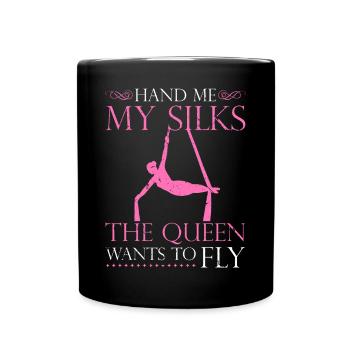 Aerial Silk Dancer Queen Yoga Acrobatics Aerialist - Tasse einfarbig - Schwarz - Vorne