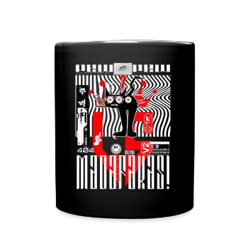 Cat with three eyes - Full Colour Mug - black - Front