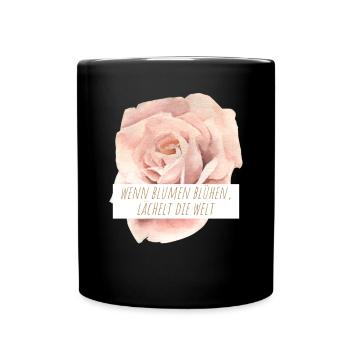 Blumen Garten Gärtner Blumenstrauß BLUMENLIEBE - Tasse einfarbig - Schwarz - Vorne