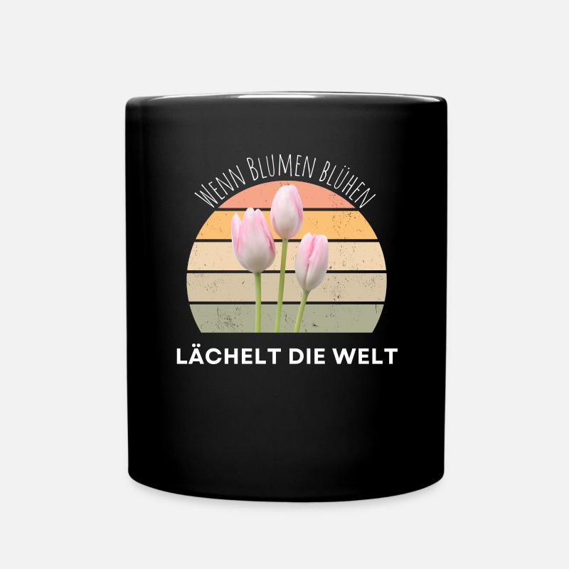 Blumen Garten Gärtner Blumenstrauß BLUMENLIEBE - Tasse einfarbig - Schwarz