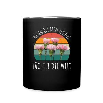 Blumen Garten Gärtner Blumenstrauß BLUMENLIEBE - Tasse einfarbig - Schwarz - Vorne