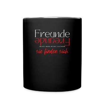 Beste Freunde FREUND Kumpel Kumpels - Tasse einfarbig - Schwarz - Vorne