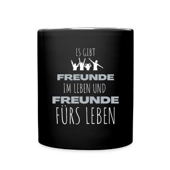 Beste Freunde FREUND Kumpel Kumpels - Tasse einfarbig - Schwarz - Vorne